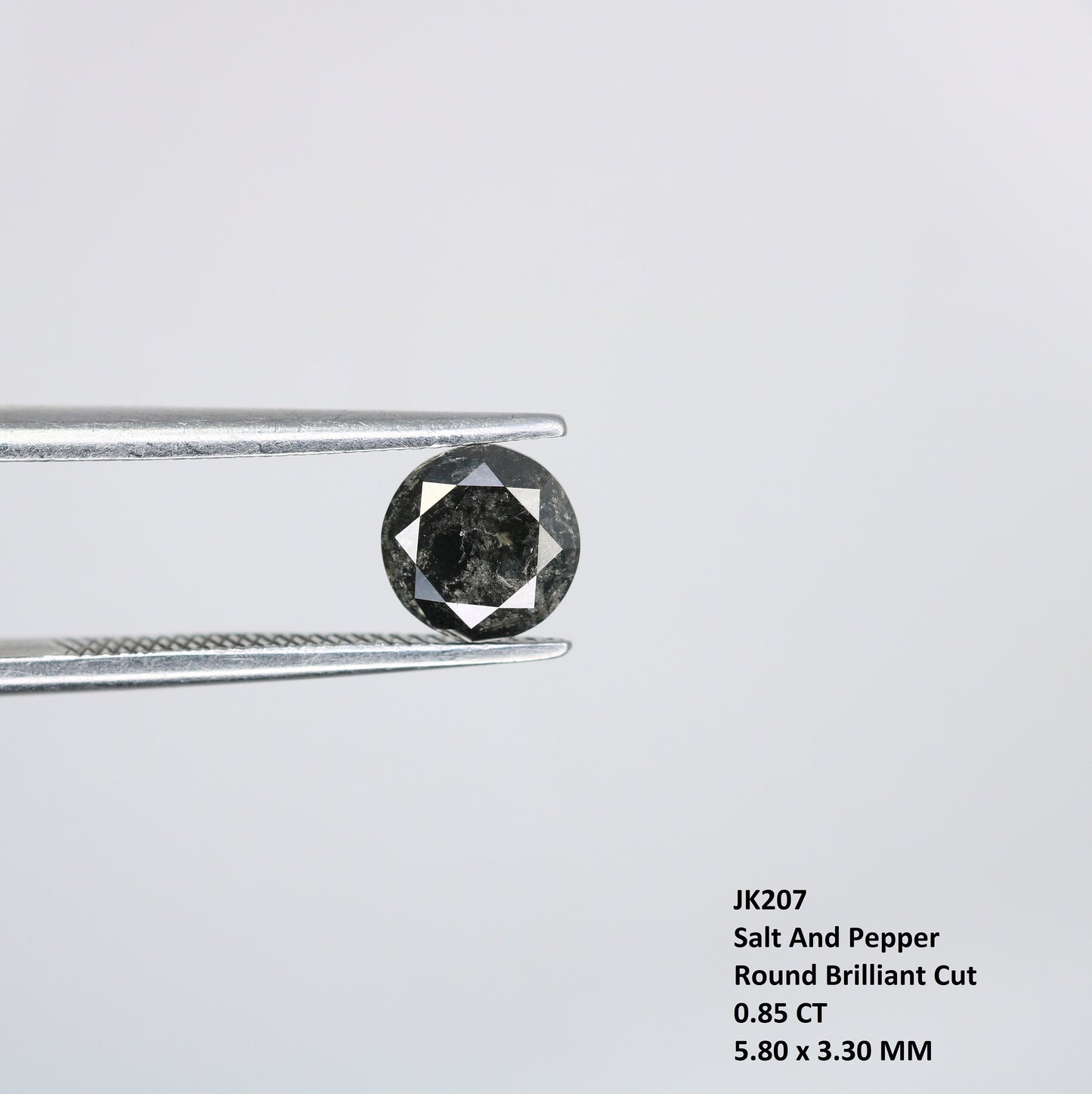 0.85 CT Natural Salt and Pepper Round Brilliant Cut Diamond | Ideal for Rings, Earrings, and Jewelry Making | Wholesale Pricing Available