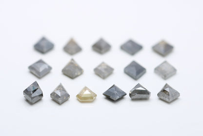 Salt and Pepper Kite Shape Diamonds | Mixed Shape Loose Black and Grey Diamonds | Unique Gemstones for Jewelry and Gifts