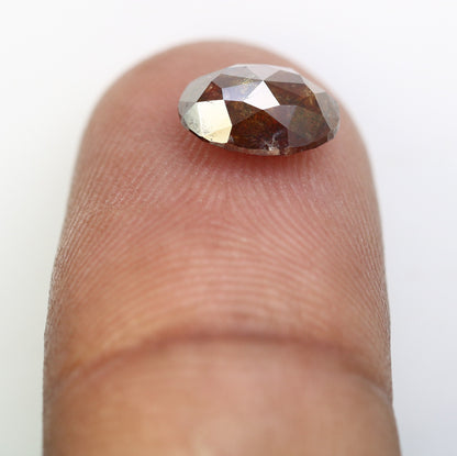 1.70 CT Brown Loose Rustic Oval Diamond - Unique Gemstone for Custom Gold Rings & Distinctive Jewelry Designs