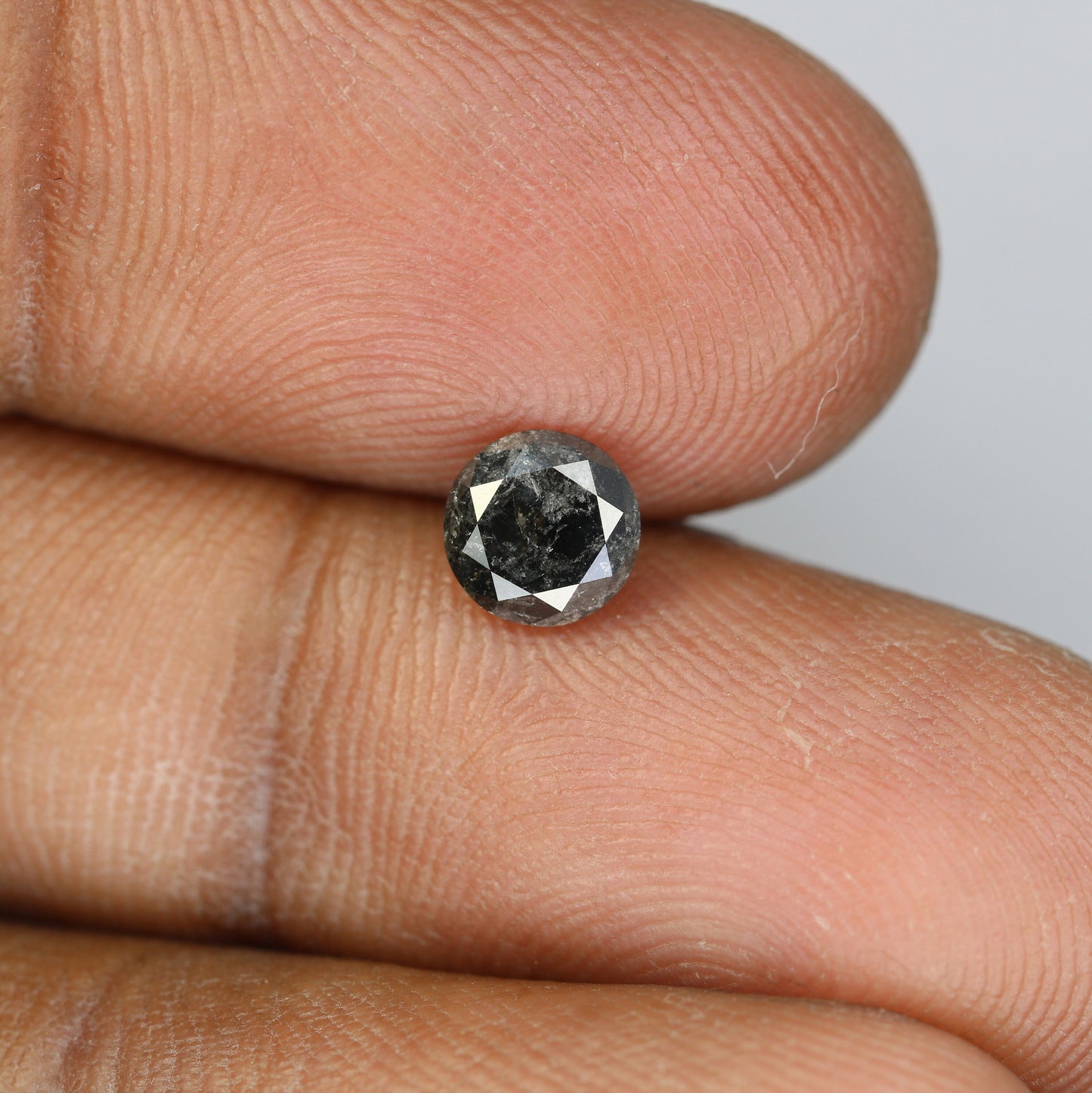 0.85 CT Natural Salt and Pepper Round Brilliant Cut Diamond | Ideal for Rings, Earrings, and Jewelry Making | Wholesale Pricing Available