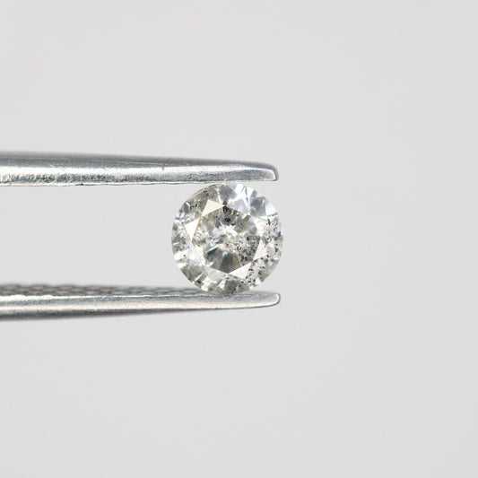0.32 CT Loose Natural Salt and Pepper Diamond | Fancy Brilliant Cut Round Gemstone for Rings and Jewelry
