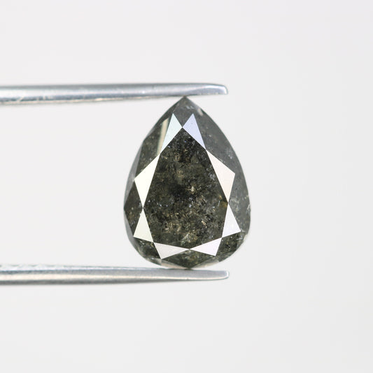 3.57 CT Salt and Pepper Pear Cut Natural Diamond | 10.2 x 7.5 mm | Engagement Ring Gem | Wedding Jewelry | Perfect Christmas Gift