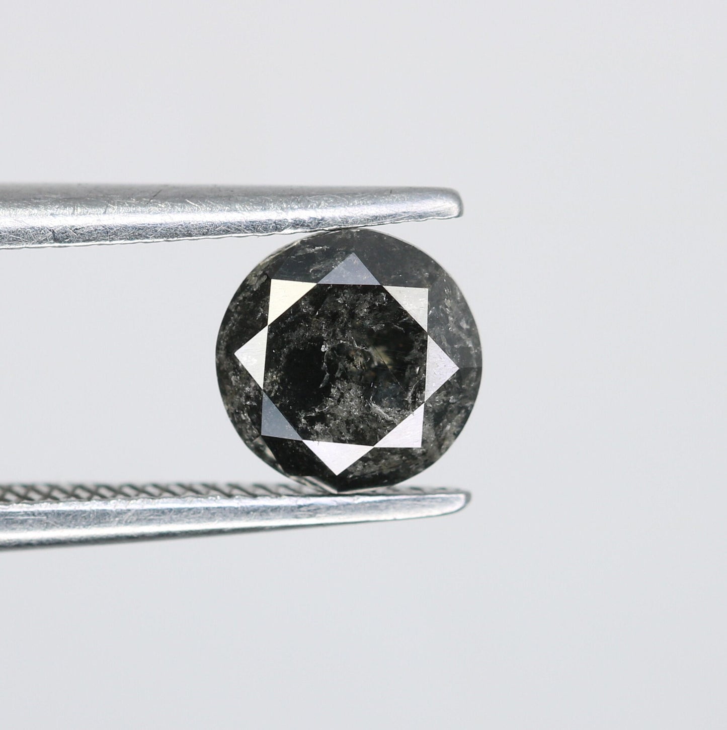 0.85 CT Natural Salt and Pepper Round Brilliant Cut Diamond | Ideal for Rings, Earrings, and Jewelry Making | Wholesale Pricing Available