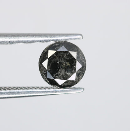 0.85 CT Natural Salt and Pepper Round Brilliant Cut Diamond | Ideal for Rings, Earrings, and Jewelry Making | Wholesale Pricing Available