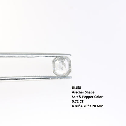 0.72 CT Asscher Cut Salt And Pepper Diamond For Engagement Ring | Gift For Girl Friend | Gift For Wife | Anniversary GiftFor Gold Ring