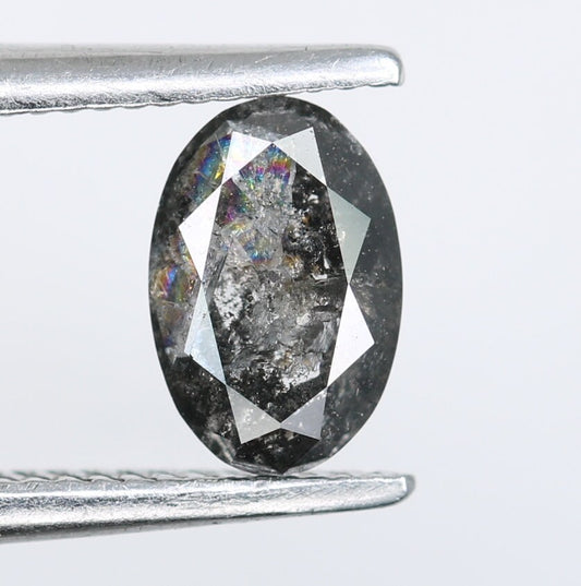 Natural Salt and Pepper Oval Cut Diamond for Earrings, Necklaces & Jewelry Making - Wholesale Price for Unique Gemstone Creations
