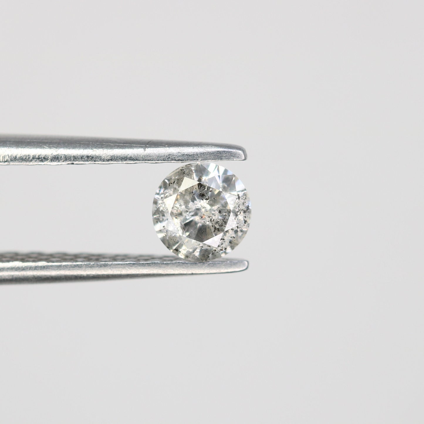 0.32 CT Loose Natural Salt and Pepper Diamond | Fancy Brilliant Cut Round Gemstone for Rings and Jewelry