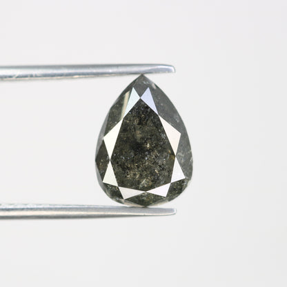 3.57 CT Salt and Pepper Pear Cut Natural Diamond | 10.2 x 7.5 mm | Engagement Ring Gem | Wedding Jewelry | Perfect Christmas Gift