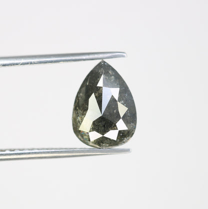 3.57 CT Salt and Pepper Pear Cut Natural Diamond | 10.2 x 7.5 mm | Engagement Ring Gem | Wedding Jewelry | Perfect Christmas Gift