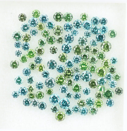 Natural Loose Blue Round Diamond | Ideal for Eternity Rings and Custom Gold Jewelry | Multi-Color Diamond Options