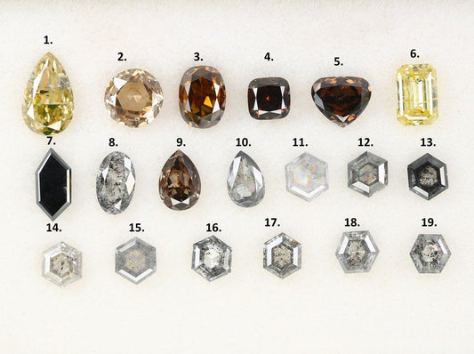 Salt and Pepper Mixed Shape Diamonds | Fancy Color Loose Diamonds for Sale | Unique Gemstones for Jewelry and Gifts