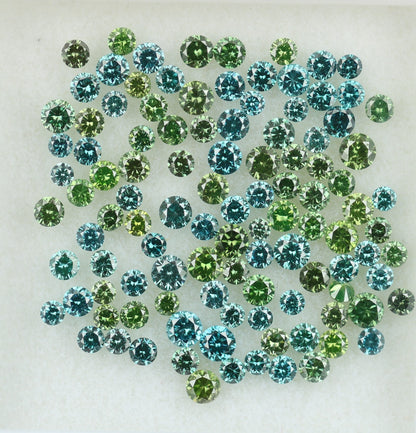 Natural Loose Blue Round Diamond | Ideal for Eternity Rings and Custom Gold Jewelry | Multi-Color Diamond Options