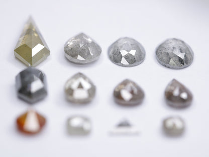 Elongated Kite Shape & Pear Diamond Ring | Oval Salt and Pepper Diamonds | Fancy Triangle Diamonds | Unique Designer Jewelry