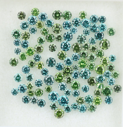 Natural Loose Blue Round Diamond | Ideal for Eternity Rings and Custom Gold Jewelry | Multi-Color Diamond Options