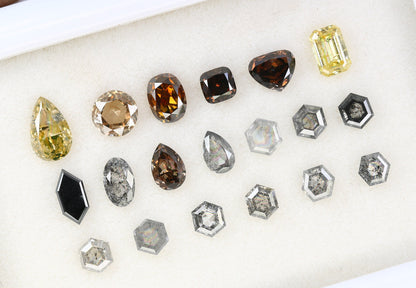 Salt and Pepper Mixed Shape Diamonds | Fancy Color Loose Diamonds for Sale | Unique Gemstones for Jewelry and Gifts