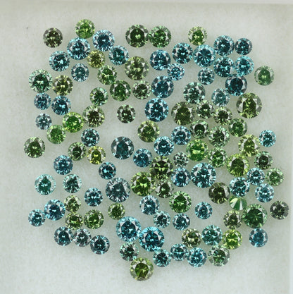Natural Loose Blue Round Diamond | Ideal for Eternity Rings and Custom Gold Jewelry | Multi-Color Diamond Options