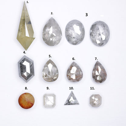 Elongated Kite Shape & Pear Diamond Ring | Oval Salt and Pepper Diamonds | Fancy Triangle Diamonds | Unique Designer Jewelry