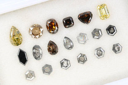 Salt and Pepper Mixed Shape Diamonds | Fancy Color Loose Diamonds for Sale | Unique Gemstones for Jewelry and Gifts