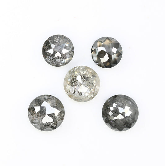 1.55 TCW Natural Salt And Pepper Rose Cut Round Loose Galaxy Diamond For Wedding Jewelry ll Wedding Pendant ll Wedding Band ll Wedding Ring