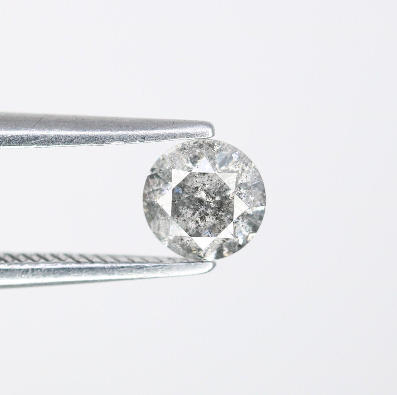 0.42 CT Natural Round Brilliant Cut Salt and Pepper Diamond | Ideal for Engagement Rings, and Perfect Gift for Wife, Daughter, or Girlfriend