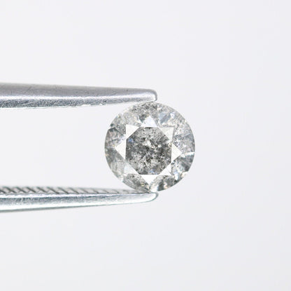0.42 CT Natural Round Brilliant Cut Salt and Pepper Diamond | Ideal for Engagement Rings, and Perfect Gift for Wife, Daughter, or Girlfriend