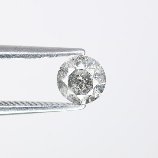 0.42 CT Natural Round Brilliant Cut Salt and Pepper Diamond | Ideal for Engagement Rings, and Perfect Gift for Wife, Daughter, or Girlfriend