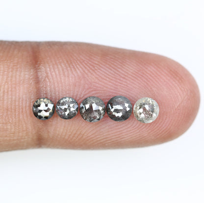 1.55 TCW Natural Salt And Pepper Rose Cut Round Loose Galaxy Diamond For Wedding Jewelry ll Wedding Pendant ll Wedding Band ll Wedding Ring