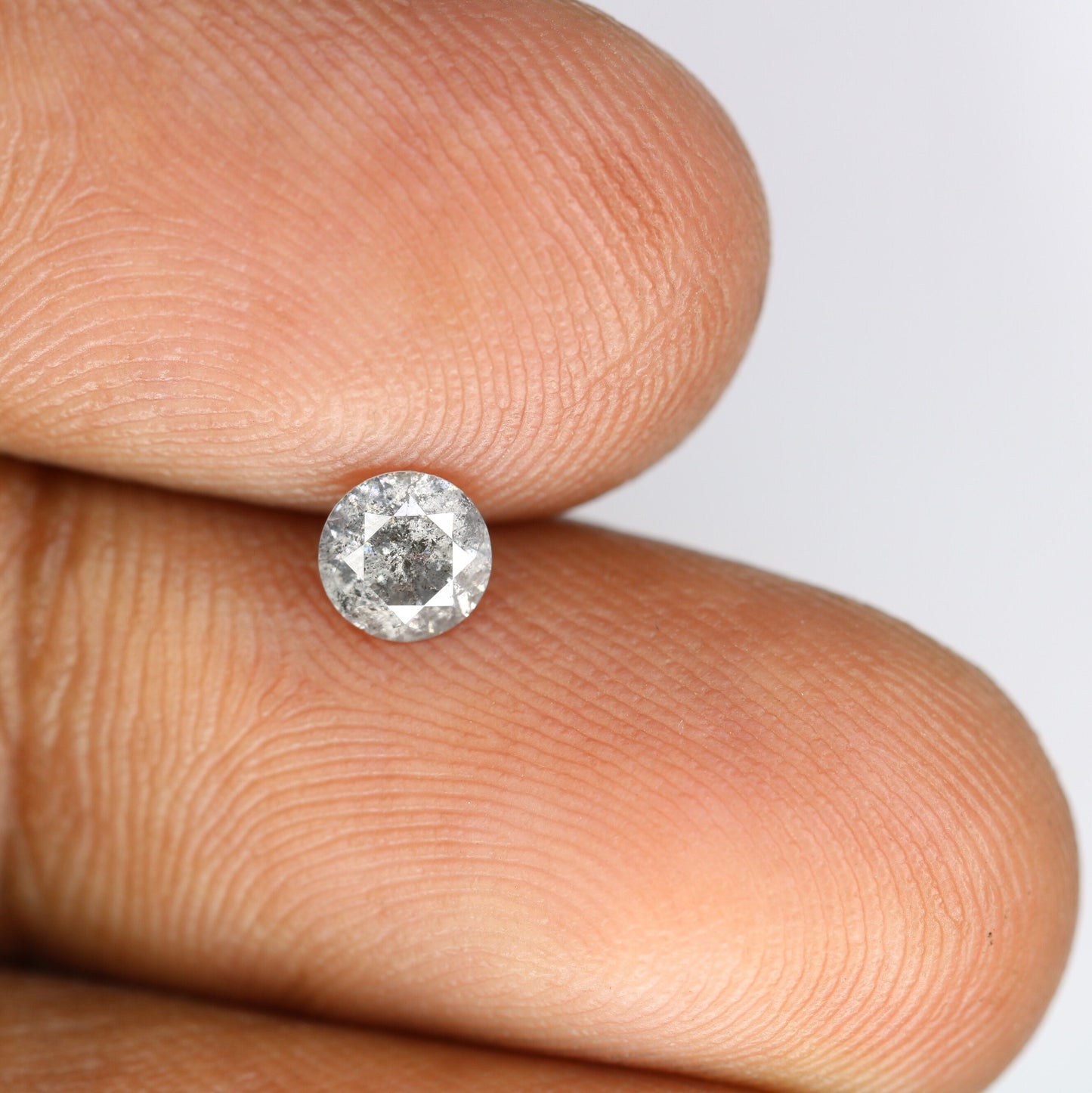 0.42 CT Natural Round Brilliant Cut Salt and Pepper Diamond | Ideal for Engagement Rings, and Perfect Gift for Wife, Daughter, or Girlfriend