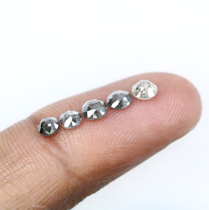 1.55 TCW Natural Salt And Pepper Rose Cut Round Loose Galaxy Diamond For Wedding Jewelry ll Wedding Pendant ll Wedding Band ll Wedding Ring