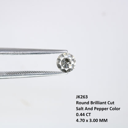 0.44 CT Loose Round Brilliant Cut Salt and Pepper Diamond | Perfect for Engagement Rings and Gifts for Wife, Girlfriend, or Mother