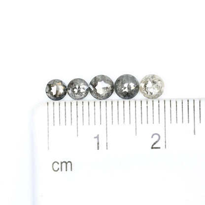 1.55 TCW Natural Salt And Pepper Rose Cut Round Loose Galaxy Diamond For Wedding Jewelry ll Wedding Pendant ll Wedding Band ll Wedding Ring