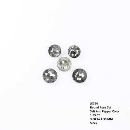 1.55 TCW Natural Salt And Pepper Rose Cut Round Loose Galaxy Diamond For Wedding Jewelry ll Wedding Pendant ll Wedding Band ll Wedding Ring