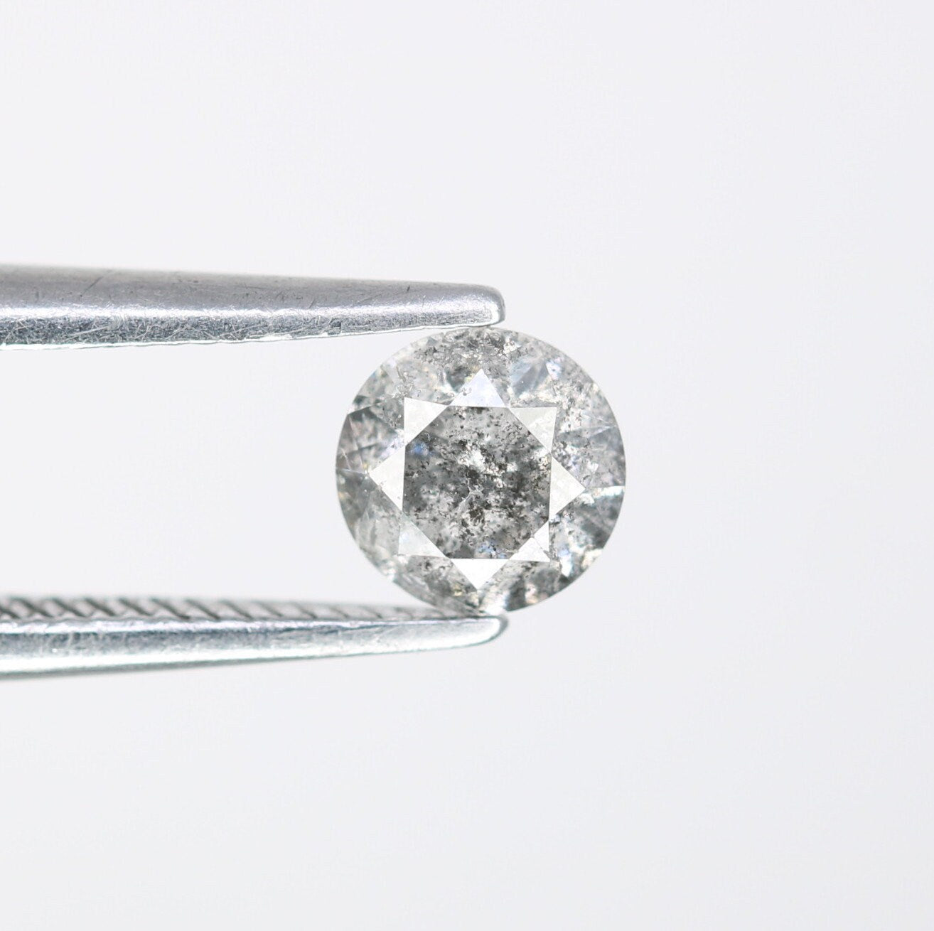 0.42 CT Natural Round Brilliant Cut Salt and Pepper Diamond | Ideal for Engagement Rings, and Perfect Gift for Wife, Daughter, or Girlfriend