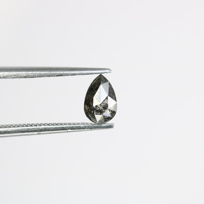 6 mm Pear Shape Salt and Pepper Diamond | Unique Engagement Ring | Natural Gold Ring | Rustic Diamond Jewelry