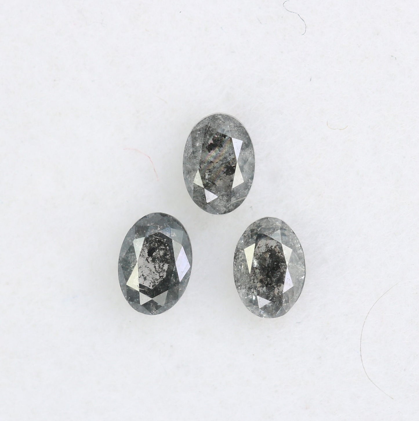 3.50 mm Loose Oval Salt and Pepper Diamond - Unique Gemstone for Custom Gold Rings & Distinctive Jewelry Creations
