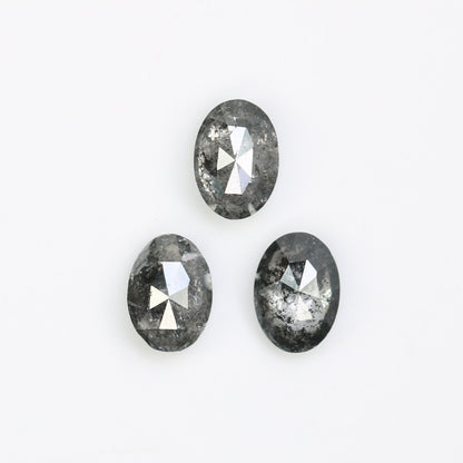 3.50 mm Loose Oval Salt and Pepper Diamond - Unique Gemstone for Custom Gold Rings & Distinctive Jewelry Creations