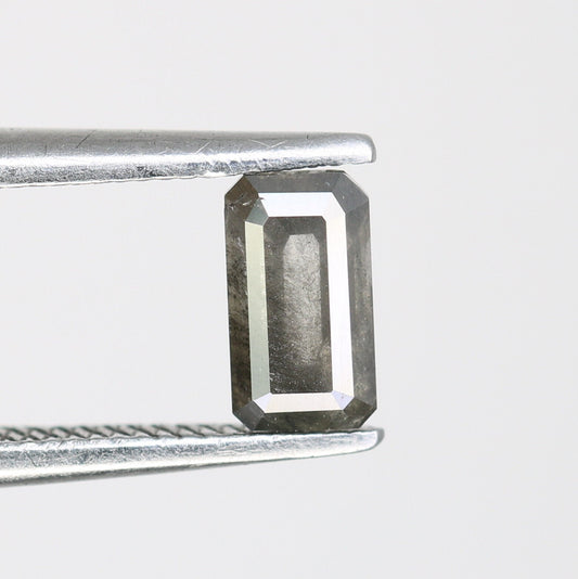 6 MM Emerald Cut Loose Diamond - Salt and Pepper Emerald Shape Diamond - Emerald For Wedding Ring - LABORDAY Offer - Customize Jewelry