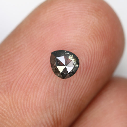 5 MM Salt & Pepper Pear Diamond - Minimalist Elegant Diamond for Engagement Ring Gift for her Anniversary gifts
