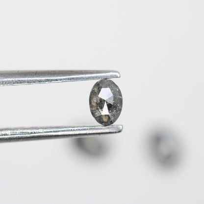 3.50 mm Loose Oval Salt and Pepper Diamond - Unique Gemstone for Custom Gold Rings & Distinctive Jewelry Creations