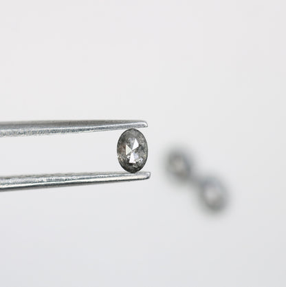 3.50 mm Loose Oval Salt and Pepper Diamond - Unique Gemstone for Custom Gold Rings & Distinctive Jewelry Creations