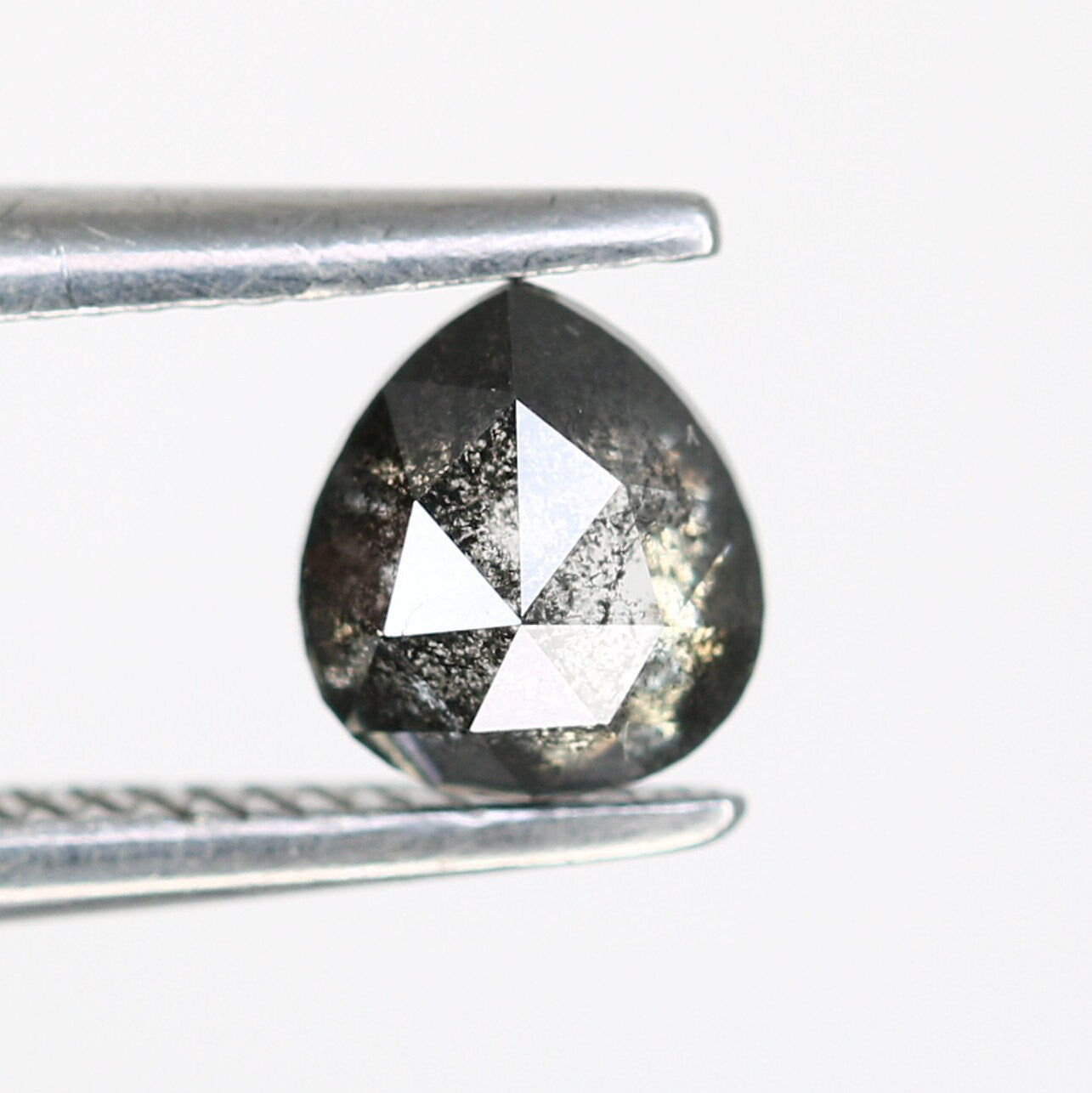5 MM Salt & Pepper Pear Diamond - Minimalist Elegant Diamond for Engagement Ring Gift for her Anniversary gifts