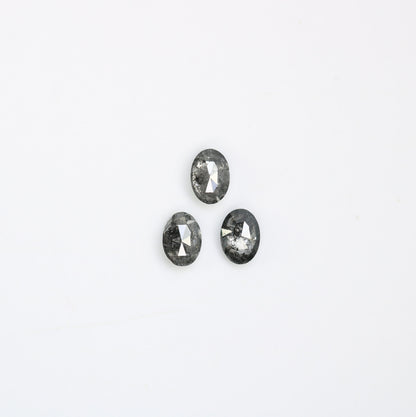 3.50 mm Loose Oval Salt and Pepper Diamond - Unique Gemstone for Custom Gold Rings & Distinctive Jewelry Creations