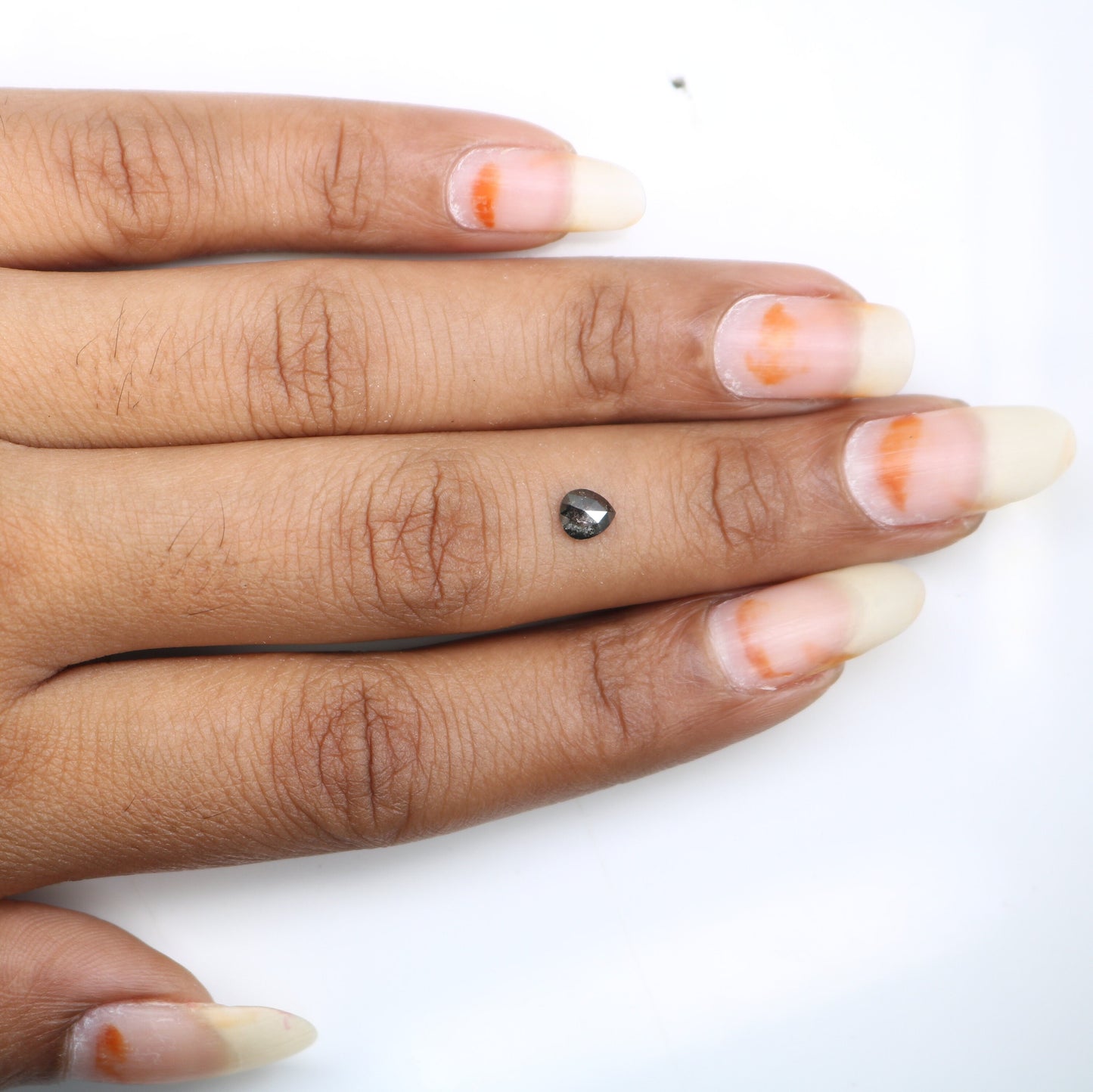 5 MM Salt & Pepper Pear Diamond - Minimalist Elegant Diamond for Engagement Ring Gift for her Anniversary gifts