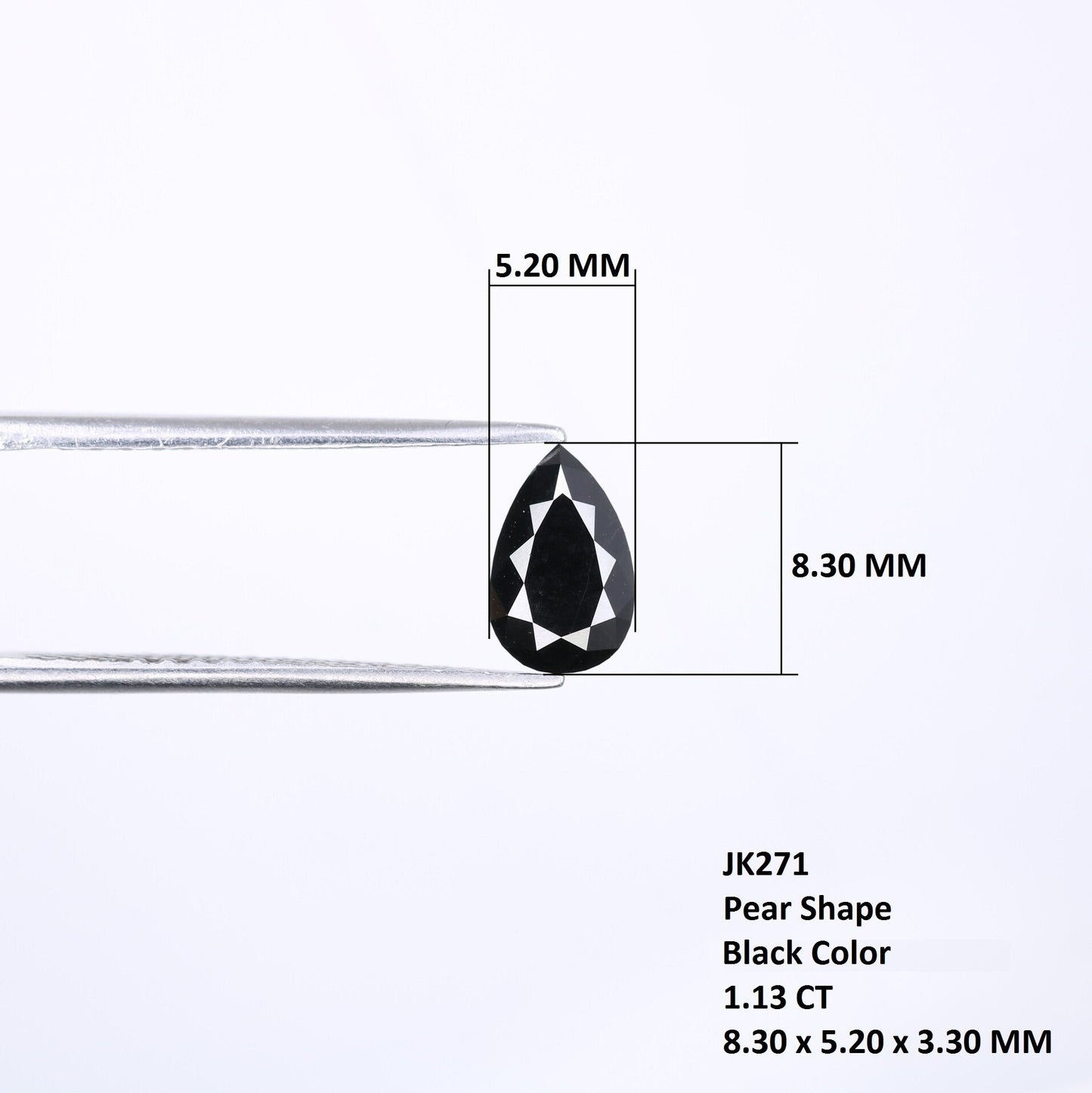 1.13 CT Pear Shape 8.30 MM Black Loose Galaxy Diamond for Engagement Ring | Perfect Gift for Her | Stylish Pear Diamond Band for Gold Ring