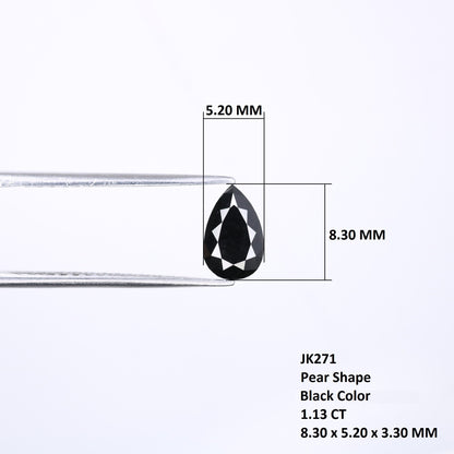 1.13 CT Pear Shape 8.30 MM Black Loose Galaxy Diamond for Engagement Ring | Perfect Gift for Her | Stylish Pear Diamond Band for Gold Ring