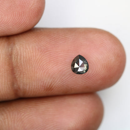 5 MM Salt & Pepper Pear Diamond - Minimalist Elegant Diamond for Engagement Ring Gift for her Anniversary gifts