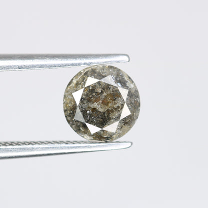 0.95 CT Loose Round Brilliant Cut Salt and Pepper Galaxy Diamond | Perfect for Proposal Rings and Custom Gold Jewelry