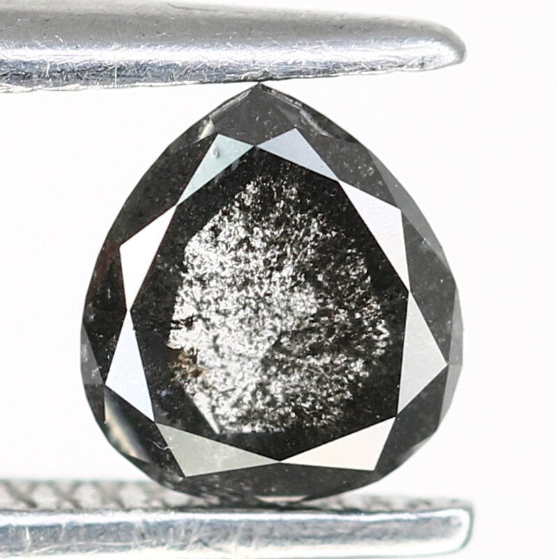 5 MM Salt & Pepper Pear Diamond - Minimalist Elegant Diamond for Engagement Ring Gift for her Anniversary gifts