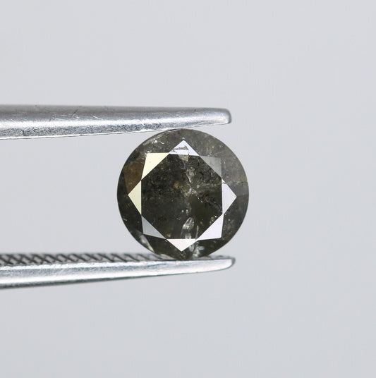 0.95 CT Loose Round Brilliant Cut Salt and Pepper Galaxy Diamond | Perfect for Engagement and Proposal Rings | Custom Gold Jewelry