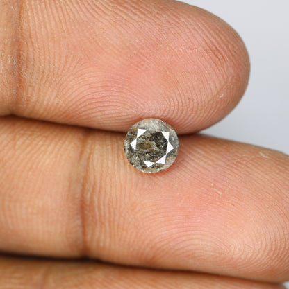 0.95 CT Loose Round Brilliant Cut Salt and Pepper Galaxy Diamond | Perfect for Proposal Rings and Custom Gold Jewelry
